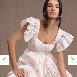 Maison Amory French Chateau Floral Flutter-Sleeve Gown (NWT, M, Anthropologie)